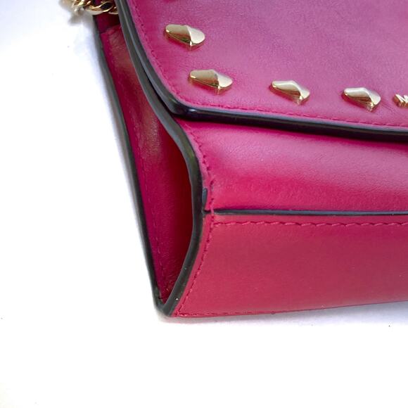 Michael Kors Pink Leather Mini Bag | Heart Studs | Removable Chain | NWOT Gift - Picture 14 of 16